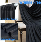 20ftx10ft Wrinkle Free Black Backdrop Curtain for Parties, 4 Panels 5x10ft Silky Polyester Photo Backdrop Drapes Back Drop Cloth for Wedding Birthday Photography Background Decor