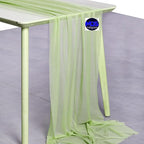 MDS 2 Pack 14ft Chiffon Table Runner 29 x 170 Inches Sheer Wedding Runner Romantic Rustic Table Runner for Wedding Decorations, Birthday Parties, Bridal Shower Party Arch Decor - Sage Green