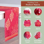 Maison d' Hermine Table Runner 100% Cotton Single Layer Table Runners 108 inches Long for Thanksgiving Christmas Decorations Home Kitchen Dining Party Wedding (Versailles, 14.5" x 108")