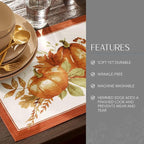 Elrene Home Fashions Autumn Pumpkin Grove Fall Placemat, Seasonal Table Decor, 13"x19", Multi Color