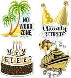 Hoteam 4 Pcs Retirement Cruise Door Decorations Magnetic Large Happy Retirement Cruise Ship Door Magnets Funny Waterproof Nautical Magnets for Carnival Cabin Stateroom Fridge Car