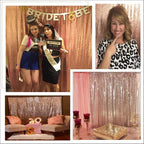 Poise3EHome Rose Gold Sequin Backdrop,8FT x 10FT Sequin Photography Backdrop Curtain for Party Decoration