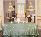 SquarePie Sequin Tablecloth 60 x 120 Inch Mint Green Sparkly Table Linen for Wedding Party