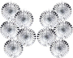 Silver Birthday Decorations,DIY Silver Paper Fans Hanging Decoration ,DecoracióN De CumpleañOs para Hombre,Wedding Decorations for Party 8in,Birthday Decorations for Men 30 Color DIY Set (Silver)