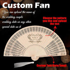 10 PCS Custom Fans Personalized Folding Fans for Line Dancing Wooden Hand Fan Wedding Favors Bulk Fans for Guests Party Event Use (Style02)