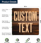 Custom Sign, Custom Street Sign, 11 Font Colors, 13 Font Styles, 4 Hole Options, 22 Sizes, 36x36 Inches, Rust Free DiBound, Fade Resistant, Made in USA by My Sign Center (Vintage Wood)
