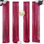 Poise3EHome Hot Pink Sequin Backdrop Curtains,4 Panels 2FTx8FT Glitter Background for Party Birthday Party Baby Shower Wedding Christmas Thanksgiving Halloween Holiday Festival Decor