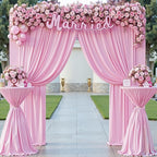 10 ft x 10 ft Pink Backdrop Curtains for Parties, Wrinkle Free Baby Pink Photography Backdrop Drapes for Wedding Grils Birthday Baby Shower Bridal Shower Party