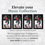 Creative Picture Frames 16" x 24" Jukebox Vinyl Frame Display with Double Matting, LP Record Album Frame for Wall Decor, Black/Black, 1 Count