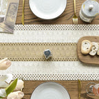 Artoid Mode Burlap Brown Farmhouse Rustic Table Runner, Seasonal Holiday Hollow Kitchen Dining Table Decoration for Home Party Decor 12x48 Inch