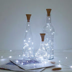 Upgraded 8 Pack Solar Wine Bottle Lights, 20LED Silver Wire Cork Lights Waterproof Fairy Lights for Liquor Bottles Crafts Party Wedding Halloween Christmas Decor(Cold White)