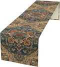 Boho Bohemia Style Table Runner, Country Rustic Farmhouse Vintahe Colorful Geometry Print Table Runner for Home Kitchen Dinner Party Holiday Decor, 13x108inch