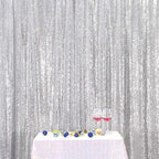 Poise3EHome Silver Backdrop,8FT x 10FT Silver Sequin Photography Backdrop Curtain for Party Decoration