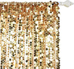 HH 9x9FT Big Gold Sequin Payette Backdrop Curtains Panels, Shimmer Sequin Photography Backdrop for Wedding Party Christmas Decoration