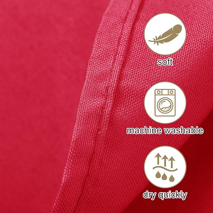 Ascoza 2pack 60x120 Inch Red Rectangular Tablecloth 6 Feet Table Cloth in Polyester Fabric for Wedding/Banquet/Restaurant/Parties