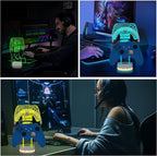 Light up Headset and Controller Stand, 16 Colors 3D LED Lights Gamepad Headphone Holder with Remote Control, Game Controller Hanger for All Universal Gaming PC Accessories