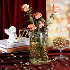150 Pieces Vase Filler Faux Pearls Vase Makeup Beads No Hole Gloss Bead Mixed Sizes Round Pearl for Home Party Wedding Decor, 8/14/20 mm(Gold)