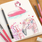 New York Central Eternity Ninety Flat Book- 4x6" Sketch Watercolor Journal, Pack of 10- Red Soft Paperback- Watercolor Sketchbook w/Elastic Band,100 Total Sheets 100% Cotton, 90 lb Cold-Pressed