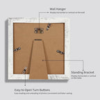 8x8 Picture Frames Set of 4 with Real Glass, Distressed White Frame Display 6x6 Pictures with Mat or 8 x 8 Without Mat, Wood Square Photo Frame for Wall Mount and Tabletop Display