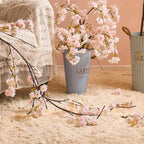 Fudios Lighted Garland Spring with Cherry Blossom 96 Fairy Lights 6FT for Mantle Year Round,Flower Garland with Lights with Timer Battery Operated for Wedding Party