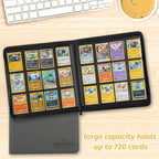 Trading Card Binder, Card Collection Binder Album Folder with 720 Side Loading Pockets, 12 Pocket Trading Card Album Folder for TGC,MTG, Baseball Cards, Yugioh