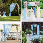 8 Panels Wedding Arch Draping Fabric 28"x20Ft Wedding Arch Drapes Chiffon Fabric Drape Sheer Backdrop Curtain for Nuptials Party Swag Ceremony Birthday Arbor Drapery Reception Ceiling Décor(Baby Blue)