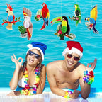 6 Pieces Tropical Birds Honeycomb Cutouts, Large Parrot Hanging Decor Parrot Honeycomb Paper Cutouts for Summer Luau Rainforest Tropical Party Decorations
