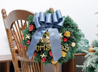 Dusty Blue Satin Wired Ribbon 2-1/2 Inch Double-Faced Sliver Glitter Christmas Ribbons for Wreath, Tree Decoration, Gift Wrapping, Home Decor 10 Yards