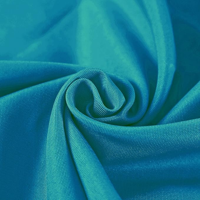 108 inch Round Tablecloth Washable Polyester Table Cloth Decorative Table Cover for Wedding Party Dining Banquet（108 inch, Caribbean Blue）
