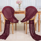 Snowkingdom 10 Ft Burgundy Red Fall Thanksgiving Cheesecloth Table Runner, Cheese Cloth Boho Rustic Gauze Runner for Wedding Bridal Baby Shower Birthday Christmas Sheer Home Table Decorations