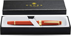 Cross Bailey Light Refillable Fountain Presented in a Everyday Gift Box - Medium Point, Black Ink, Polished Amber