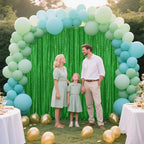 Green Sequin Backdrop Curtain 4 Pieces 2FTx8FT Glitter Photography Backdrop for Party Wedding Birthday Christmas Decorations