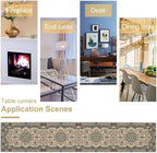 Boho Vintage French Table Runner,Retro Flower Rustic Country Style Floral Print Pattern for Home Kitchen Table Decor Dining Coffee Room Garden Party Decor 13x72in