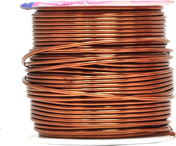 Mandala Crafts 16 Gauge Anodized Aluminum Craft Wire for Jewelry Making – 390 FT Colored Flexible Silver Copper True Blue Brown Red Kelly Green Wire - Bendable for Bonsai Armature Crafting Sculpting
