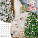 Nuenen 100 Pcs Acrylic Hanging Crystals for Centerpieces Chandelier Clear Crystal Garland Strands Ornament Acrylic Clear Beads Prisms Pendant for Christmas Tree Window Home Decoration(Icicle)