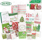 Christmas Gift Tags 60 Count with Untied String (15 Assorted Glitter, Foil, Printed Designs for DIY Xmas Present Wrap and Label Package Name Card)