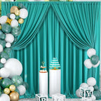 10 ft x 40 ft WWrinkle Free Turquoise Backdrop Curtain for Parties, Thick Polyester Teal Photo Backdrop Drapes,8 Panels 5ft x 10ft for Baby Shower Wedding Engagement Birthday Mermaid Party