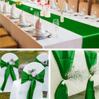Aneco Satin 12 Pack Table Runner 12 x 108 Inch Emerald Long Wedding Satin Silk Table Runner for Wedding Banquet Graduations Birthday Party Decoration