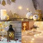 WATERGLIDE 12 Pack Fairy Lights Battery Operated (Included), 7 ft 20 LED Mini String Lights, Waterproof Silver Wire Firefly Starry Lights for DIY Wedding Christmas Party Mason Jars Decor, Warm White