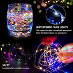 24 Pack Fairy Lights 7Ft 20 LED Twinkle String Lights 3 Modes Battery Operated Waterproof Firefly Starry for Mason Jar Party Wedding Christmas Valentines Day Table Centerpieces,Multicolor