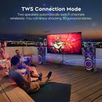 25.9''Karaoke Machine with Two Wireless Microphones and Dynamic Party Lights, Outdoor Bluetooth Speaker with 8” Woofer Wireless with Party Speaker,Speakers Support Bi-Amping(Stage Monitors)