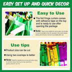 6 Pack Gold Green Purple Foil Fringe Curtains Backdrop, 3.28 x 8.2 Ft Metallic Streamers Tinsel Curtains Background for Photo Booth, Birthday, Weddings, Carnivals, Graduation, Themed Party Decorations