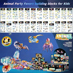 12 Pack Crystal Ocean Animal Party Favors for Kids 12 in 1 Mini Marine Animals Building Blocks Toys,Bulk Classroom Prizes Goodie Bag Fillers Christmas Easter Birthday Gift for Boys Girls Ages 6+
