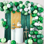 ShinyBeauty Sequin Backdrop Set of 4, 2FTx8FT Photo Backdrop Sequin Curtains Shimmer Wall Backdrop Photograph Backgrounds Sparkle Backdrop Curtains (Iridescent Green and Gold)