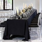 8 Pack Black Tablecloths 60 x 126 Inch Rectangular Table Cloths for Rectangle Tables 8ft, Wrinkle Resistant Black Table Cloth Washable Polyester Fabric for Buffet Wedding Party Banquet