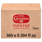 Nestle Carnation Coffee Creamer Half and Half, Made with Real Dairy, 0.304 fl oz Tubs (Pack of 360)