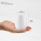 Smarty Had A Party 12 oz Wine Glasses Pack of 64 White Stemless Plastic Glasses, Unbreakable Disposable Drinkware for Parties and Events