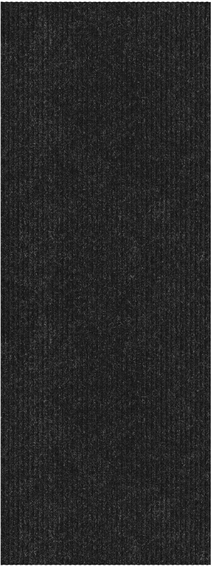 Ottomanson 3'11" x 6' Mud Mat Area Rug Scraper Carpet - Non-Slip, Dirt Trapping for Indoor & Outdoor Use - Ideal for Entryway, Garage, Kitchen, Patio & High-Traffic Areas, Black