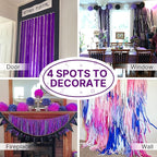 PartyWoo Purple and Gold Crepe Paper Streamers 4pcs 328ft Pack of Metallic Gold Dark Purple Crepe Paper Streamers for Birthday Wedding Gender Reveal Baby Shower Princess Mardi Gras Party Decorations