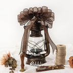 Ribbli Brown Burlap Wired Ribbon,1-1/2 Inch x 10 Yard, Wired Edge Ribbon for Big Bow,Wreath,Tree Decoration,Outdoor Decoration